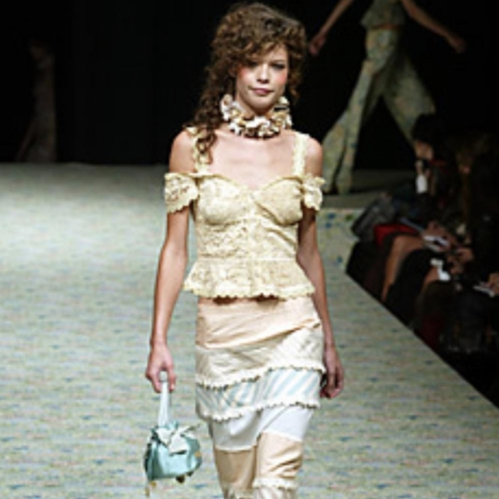 Moschino Cheap and Chic Ss 2003 Lace Peplum Top